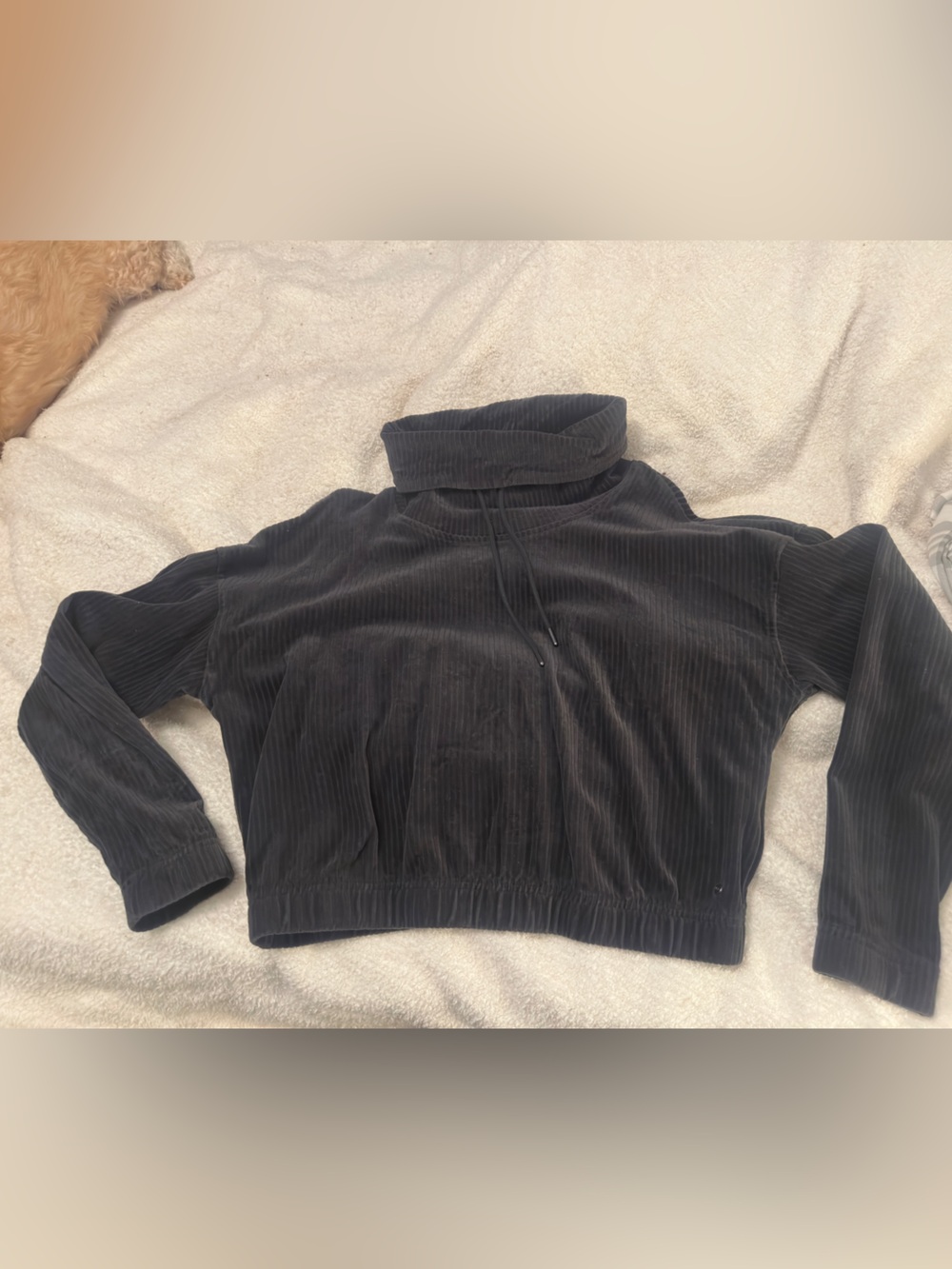 UGG Black Ribbed Cowl Neck Pullover Sweater